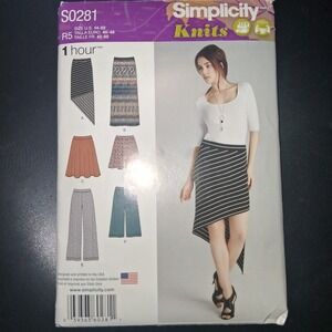 Simplicity Knits Sewing Pattern S0281 Misses‎ Skirt Pants 1 Hour Easy
